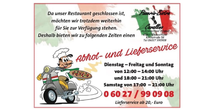 Liefer- und Abholservice Pizzeria Cavallino