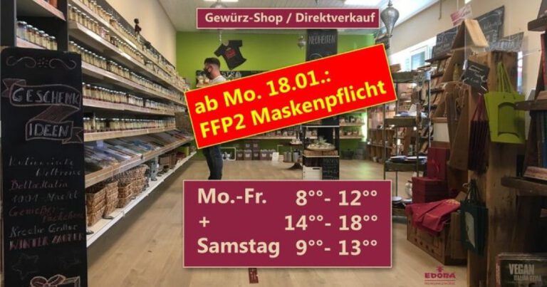 Gewürzshop: regulär geöffnet