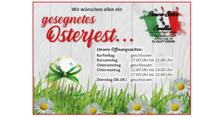 Ostergrüße von der Pizzeria Cavallino