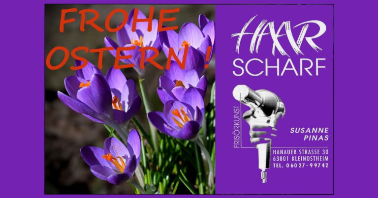 Frisör Haarscharf wünscht Frohe Ostern