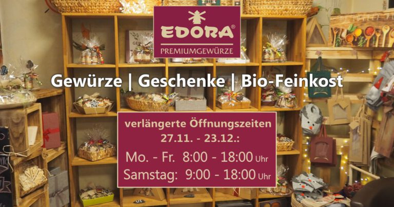 EDORA Shop: längere Öffnungszeiten im Advent