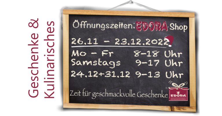 Längere Öffnungszeiten im EDORA Shop im Advent
