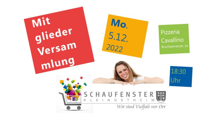 Einladung zur Mitgliederversammlung am 5.12.22