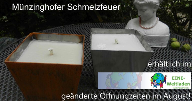 Öffnungszeiten im August 2026 vom Eine-Weltladen